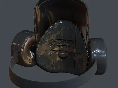 Gas mask helmet 3d model scifi Low-poly Low-poly 3D model Low-poly 3D model 25
