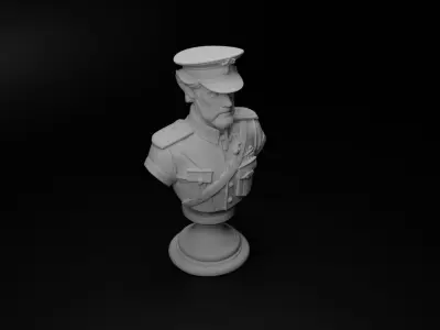 Austro-Hungarian Soldier Bust Chess 3D print model get