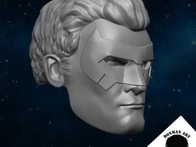 The Green Light Head for 6 inch action figures 3D print model
