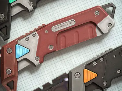 Sci-fi Knife KW PBR Low-poly 3D model