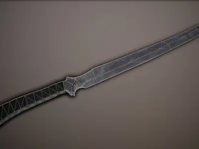Post-Apocalyptic Wakizashi Low-poly 3D model