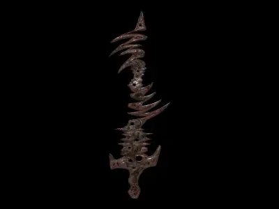 Fantasy Plague sword Low-poly 3D model