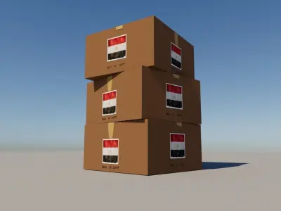 Egyptian carton box Low-poly 3D model