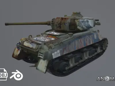 rusty abandoned tank 3D model