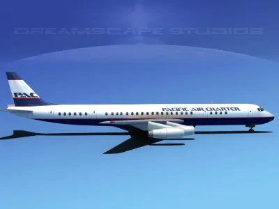 Douglas DC-8-63 Pacifc Charter 3D model
