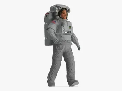 NASA Astronaut Extravehicular Mobility Suit Rigged for Cinema 4D 3D model