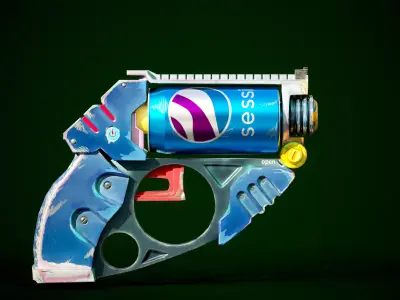 Stylized Gun Low-poly 3D model purchase