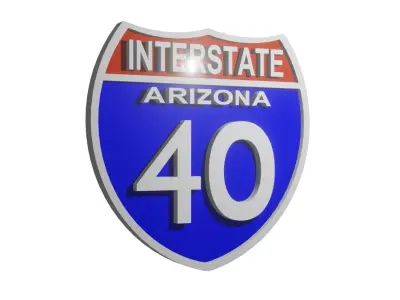 Sign Arizona Interstate 40 3D model