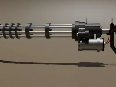 GATLING MACHINE GUN Low-poly 3D model