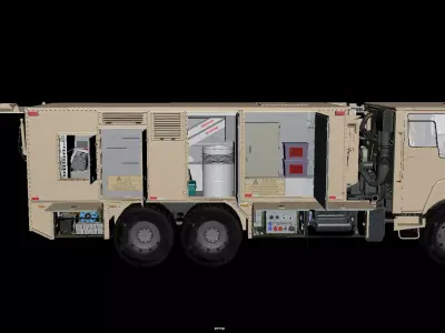 Radiological Solid Waste Treatment Truck 6x6 1to1 3D Model 3D model