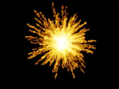 Small Aerial Explosion Simulation Low-poly 3D model