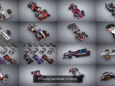F1 Racing Cars Bundle 3D Model Pack