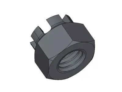 M12 Castle Nut 3D model