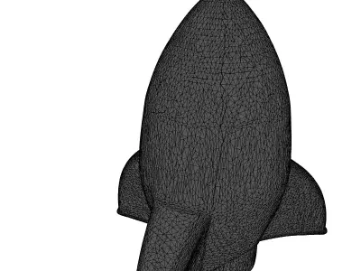 Retro SciFi Rocket Spaceship Model 3D model