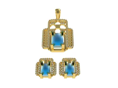 Diamond Pendant Set 49 3D print model