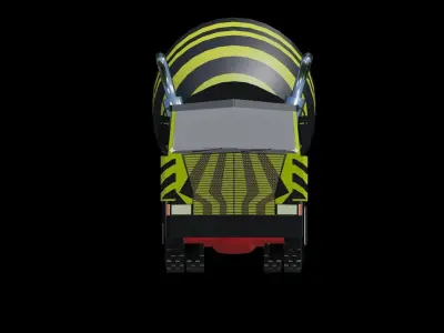 Bumble Bee Contrete Mixer Low-poly 3D model
