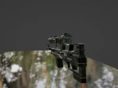 Sniper With Len gun 3D model
