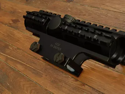 Sniper Scope 4x32 sight Low-poly 3D model
