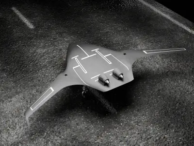 futuristic stealth jet drone  Concept Military Aircraft 3D Model 3D model