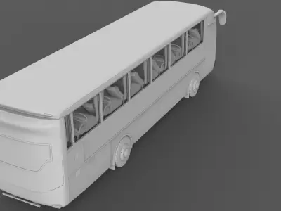 Bus 3d model Low-poly 3D model