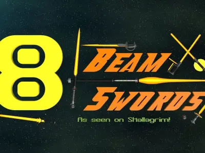 8 Beam Swords Low-poly 3D model