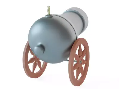 Stylized Cartoon Cannon - Game Ready Low Poly Model Low-poly 3D model