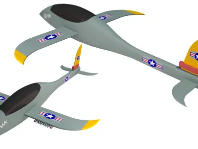 Game Model Aircraft Low-poly 3D model