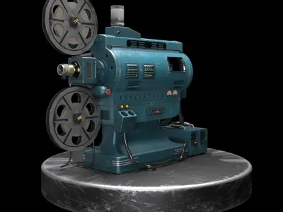 Old Film Reel Projector Gaming Asset Low-poly 3D model
