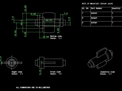 Cotter Joint Free 3D model by abhijeet1