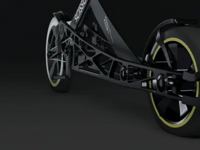 Scissors future bike concept  Low-poly 3D model