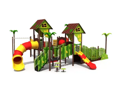 Kids outdoor commercial play structure 3D model 3D model 24