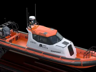 Motor Boat Orange Waverider 1060 GRP  purchase 3D model