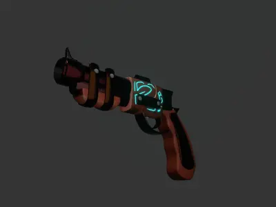 Steampunk Magic Gun Free 3D model