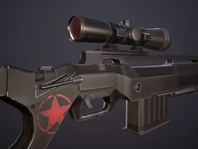 Sniper Rifle 3D model 19
