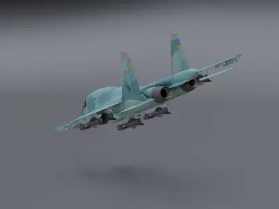 Su-34 Fullback Low-poly 3D model