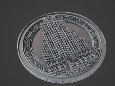 Building House Pendant Medallion 3D print model 20