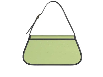 Yellowish green Leather Flap Bag 3D model