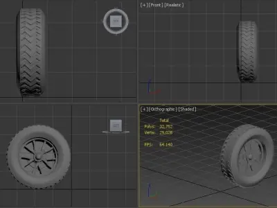 Car Wheel 3D model Polygon mesh