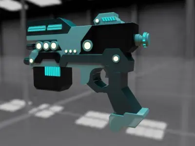 gun game asset Free low-poly 3D model