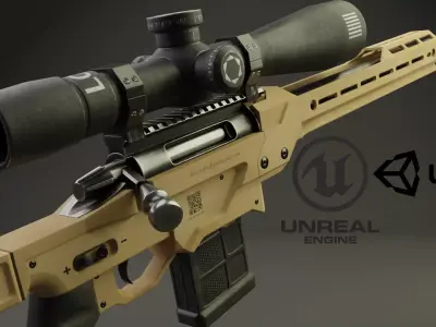 Rifle DELTA 5 PRO Low-poly 3D model