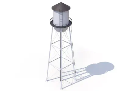 WaterTower PBR Low-poly 3D model