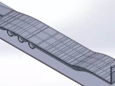 Lowbed flatbed trailer 3D model