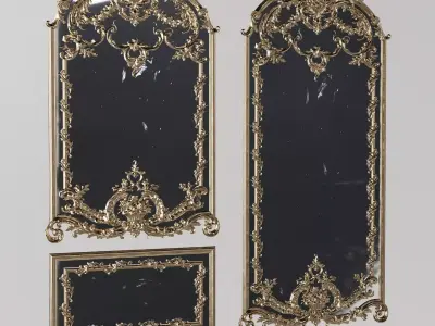 Set of mirrors in classic style 3D model