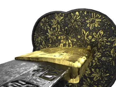 Damascus Katana Low-poly 3D model