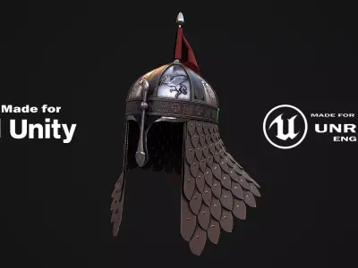 Medieval Helmet 4 3D Model Low-poly 3D model