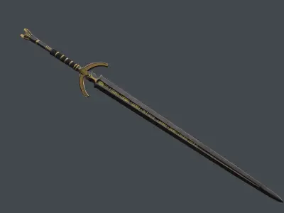 Sword Low-poly 3D model lord of rings Low-poly 3D model