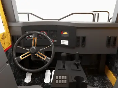 Dump Haul Mining Truck - Proper High Poly With Cabin Interior 3D model