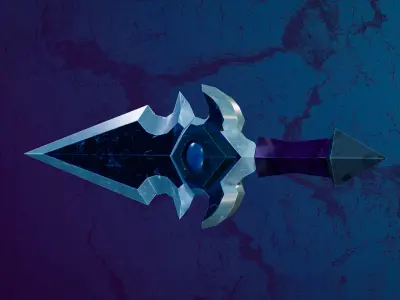 Ice Crown Dagger Low-poly 3D model