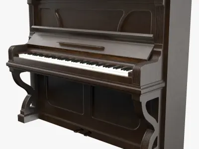 Old piano Low-poly 3D model