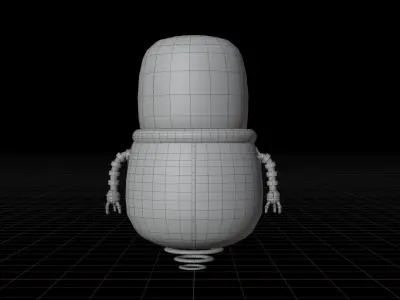 Simple rigged Green Alien in metal suit 3D model